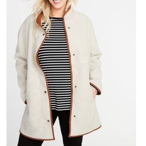 Old Navy Long Sherpa Cocoon Coat Sz L
